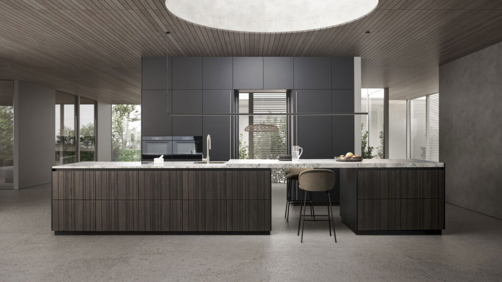 LEICHT Kuechen LEICHT Bahia Designkueche Holz dunkel elegant