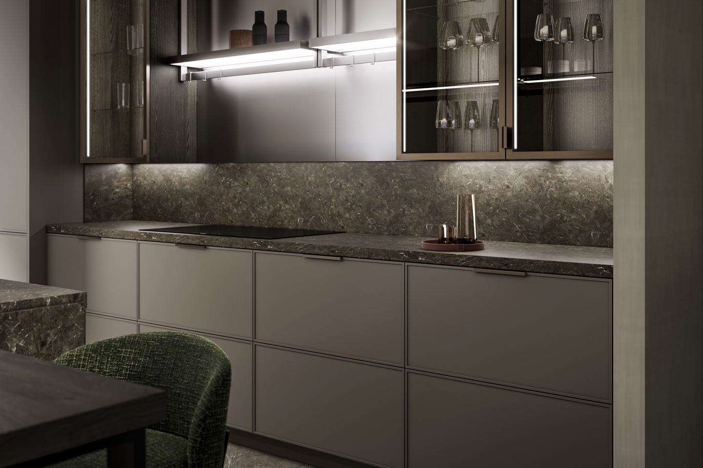 LEICHT-Wakuu-Inselkueche-Lack-metallic-edel