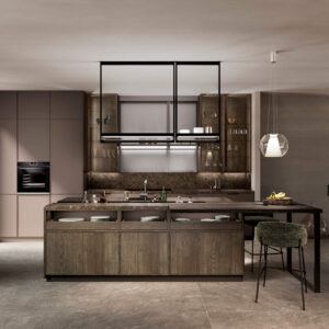 LEICHT Wakuu Inselkueche Lack metallic warm