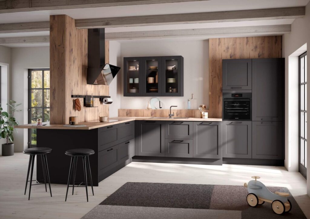 Haecker Roma Landhauskueche Schwarz L-Form